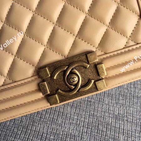 Boy Chanel Flap Shoulder Bag Sheepskin Leather A67085 Apricot