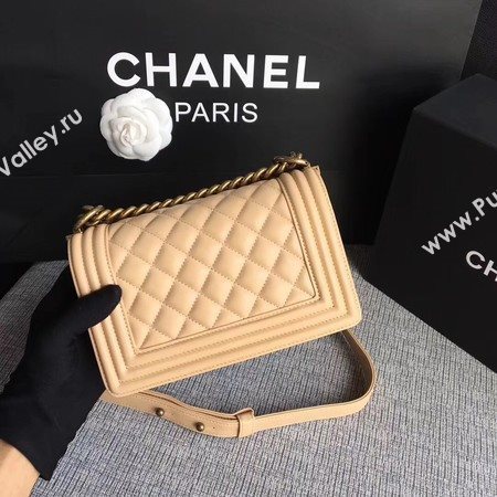 Boy Chanel Flap Shoulder Bag Sheepskin Leather A67085 Apricot