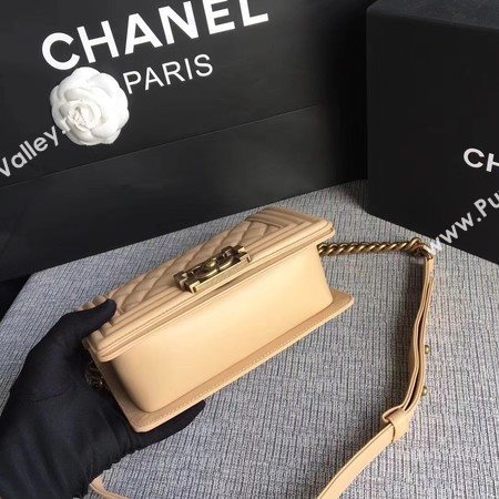 Boy Chanel Flap Shoulder Bag Sheepskin Leather A67085 Apricot