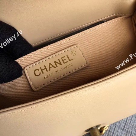 Boy Chanel Flap Shoulder Bag Sheepskin Leather A67085 Apricot