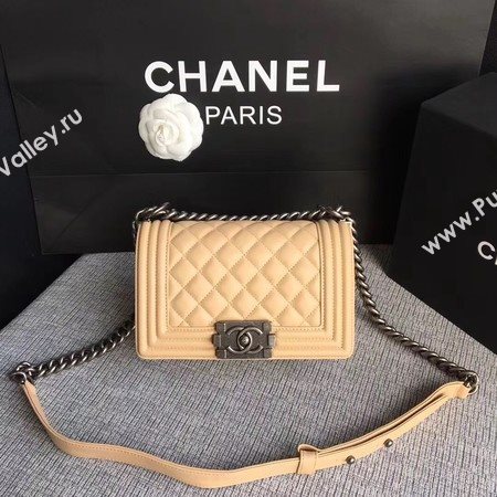 Boy Chanel Flap Shoulder Bag Sheepskin Leather A67085 Apricot