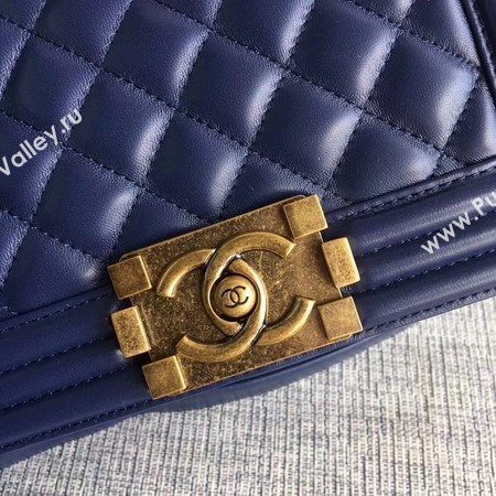 Boy Chanel Flap Shoulder Bag Sheepskin Leather A67085 Blue