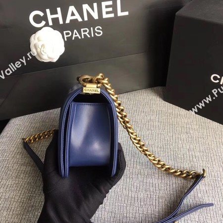 Boy Chanel Flap Shoulder Bag Sheepskin Leather A67085 Blue