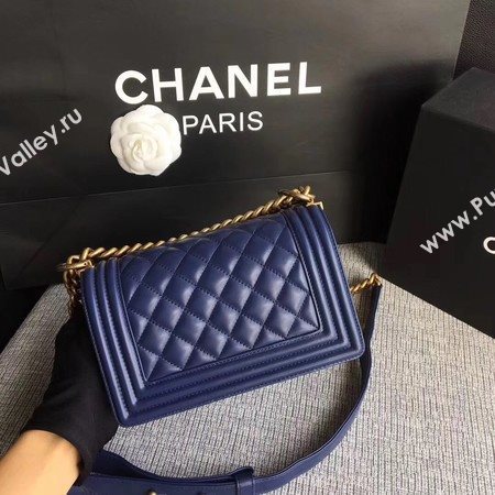 Boy Chanel Flap Shoulder Bag Sheepskin Leather A67085 Blue