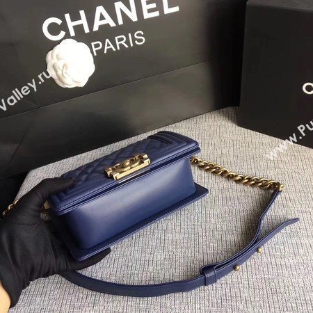 Boy Chanel Flap Shoulder Bag Sheepskin Leather A67085 Blue