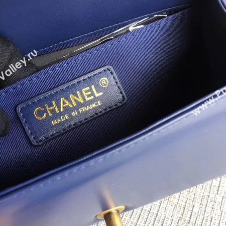 Boy Chanel Flap Shoulder Bag Sheepskin Leather A67085 Blue