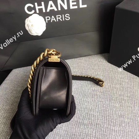 Boy Chanel Flap Shoulder Bag Sheepskin Leather A67085 Black