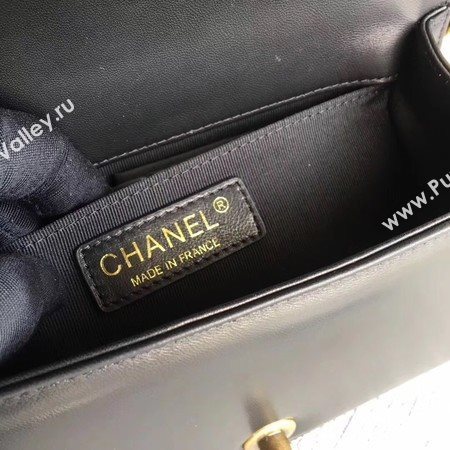 Boy Chanel Flap Shoulder Bag Sheepskin Leather A67085 Black