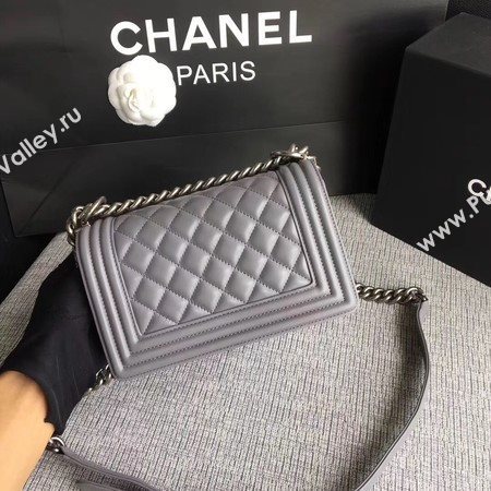 Boy Chanel Flap Shoulder Bag Sheepskin Leather A67085 Grey