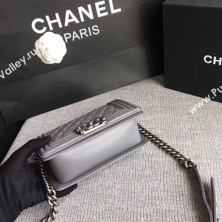 Boy Chanel Flap Shoulder Bag Sheepskin Leather A67085 Grey