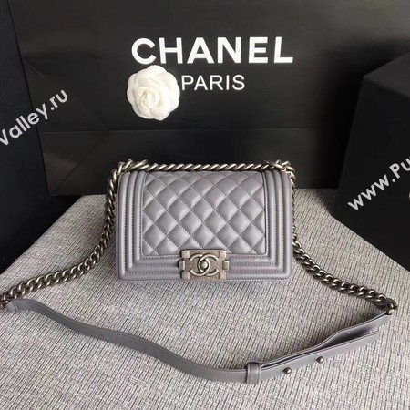 Boy Chanel Flap Shoulder Bag Sheepskin Leather A67085 Grey