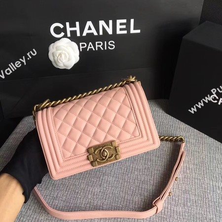 Boy Chanel Flap Shoulder Bag Sheepskin Leather A67085 Pink