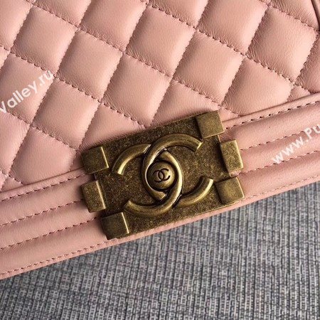 Boy Chanel Flap Shoulder Bag Sheepskin Leather A67085 Pink