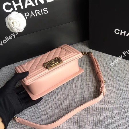 Boy Chanel Flap Shoulder Bag Sheepskin Leather A67085 Pink