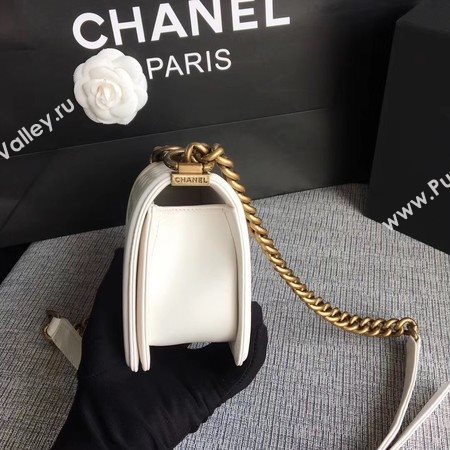 Boy Chanel Flap Shoulder Bag Sheepskin Leather A67085 White