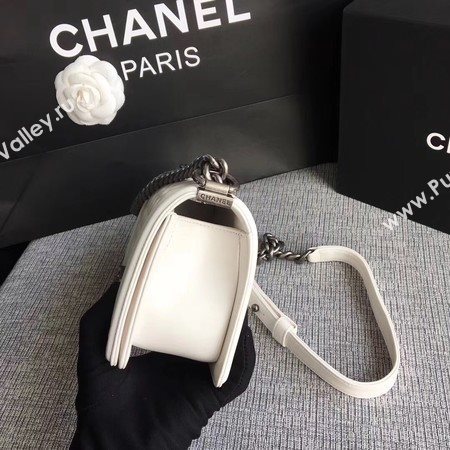 Boy Chanel Flap Shoulder Bag Sheepskin Leather A67085 White