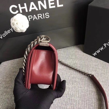 Boy Chanel Flap Shoulder Bag Sheepskin Leather A67085 Wine