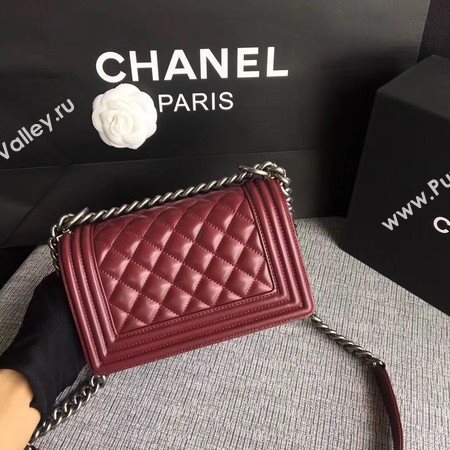 Boy Chanel Flap Shoulder Bag Sheepskin Leather A67085 Wine