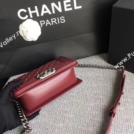 Boy Chanel Flap Shoulder Bag Sheepskin Leather A67085 Wine