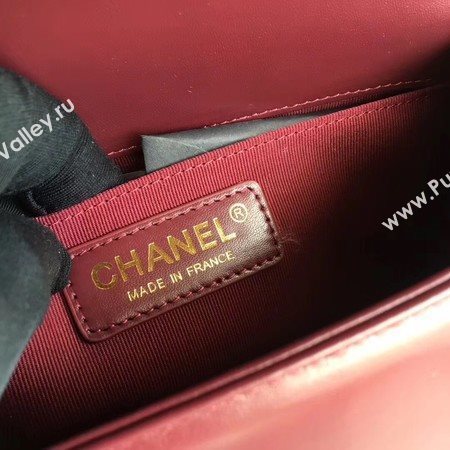 Boy Chanel Flap Shoulder Bag Sheepskin Leather A67085 Wine