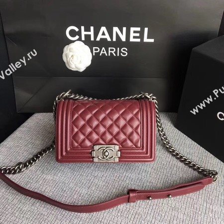 Boy Chanel Flap Shoulder Bag Sheepskin Leather A67085 Wine