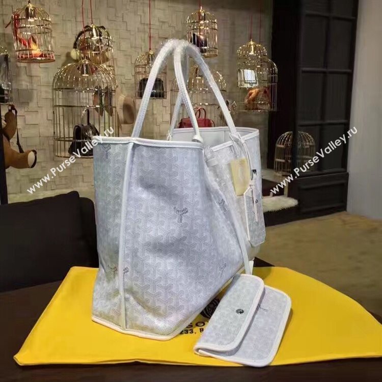 Goyard Y Doodling Calfskin Leather Tote Bag 7901 Offwhite