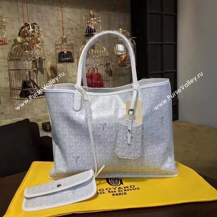 Goyard Y Doodling Calfskin Leather Tote Bag 7901 Offwhite
