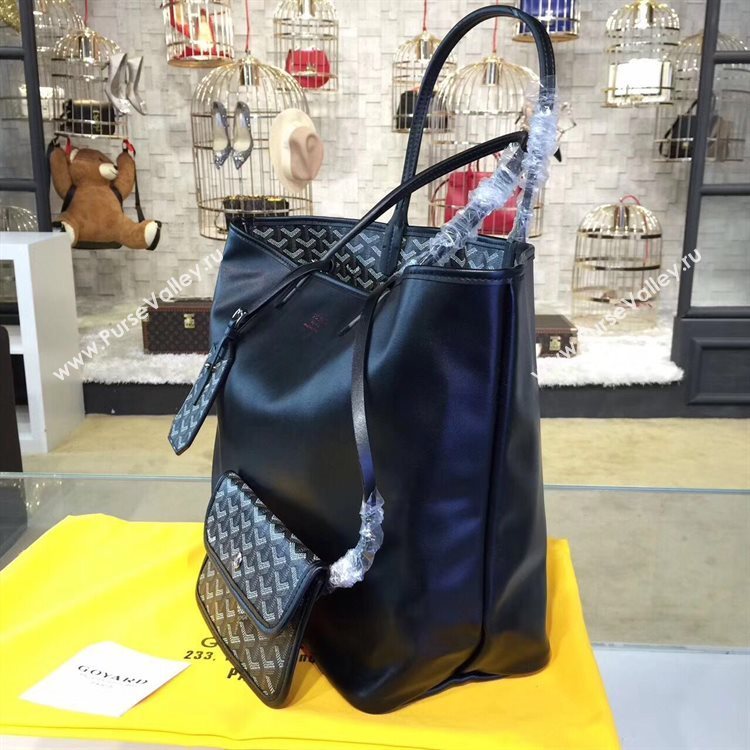 Goyard Y Doodling Calfskin Leather Tote Bag 7901 Black