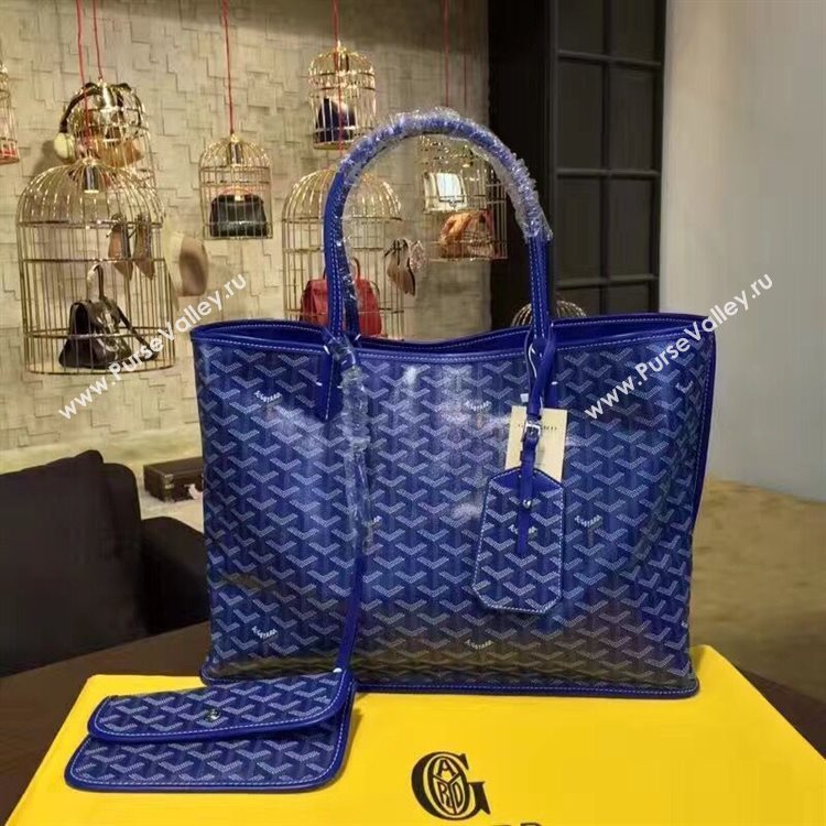 Goyard Y Doodling Calfskin Leather Tote Bag 7901 Blue