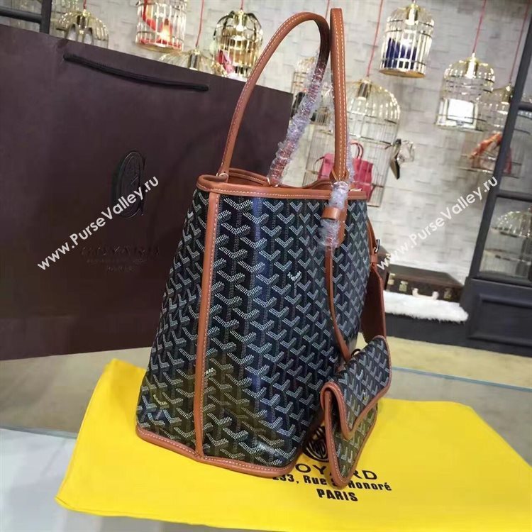 Goyard Y Doodling Calfskin Leather Tote Bag 7901 Brown