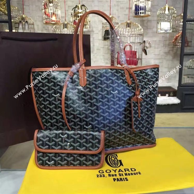 Goyard Y Doodling Calfskin Leather Tote Bag 7901 Brown