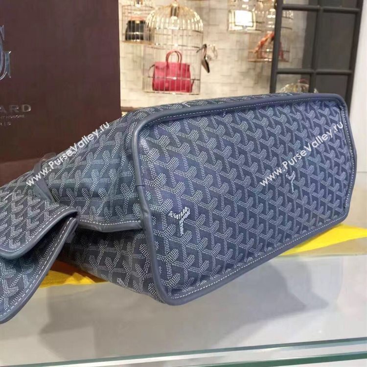 Goyard Y Doodling Calfskin Leather Tote Bag 7901 Dark Blue