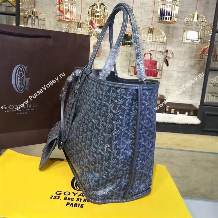 Goyard Y Doodling Calfskin Leather Tote Bag 7901 Dark Blue