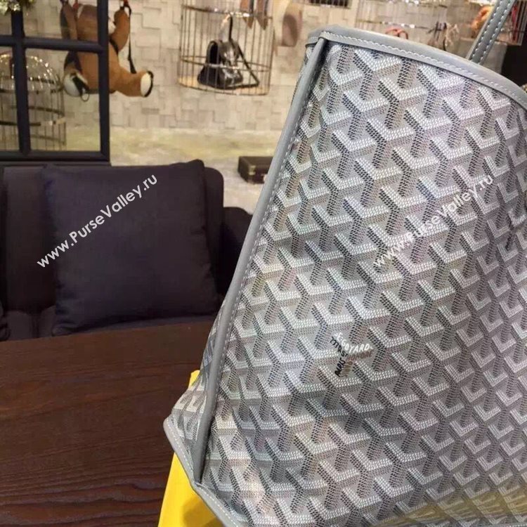 Goyard Y Doodling Calfskin Leather Tote Bag 7901 Grey