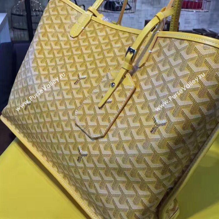 Goyard Y Doodling Calfskin Leather Tote Bag 7901 Yellow