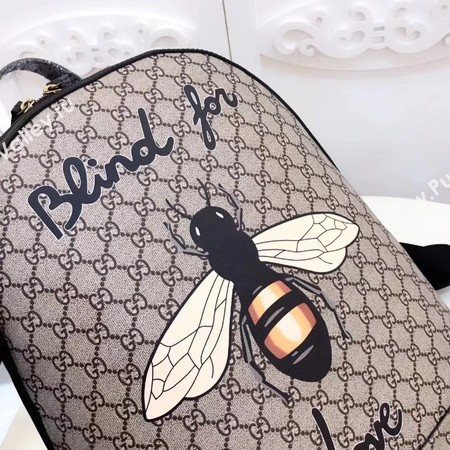 Gucci Bee Print GG Supreme Backpack 419584 Brown