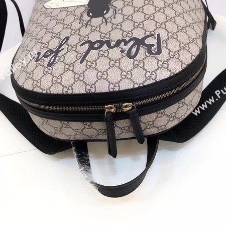 Gucci Bee Print GG Supreme Backpack 419584 Brown