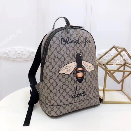 Gucci Bee Print GG Supreme Backpack 419584 Brown