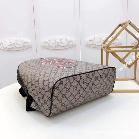 Gucci Kingsnake Print GG Supreme Backpack 419584 Brown