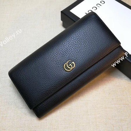 Gucci Leather Continental Wallet 456116 Black