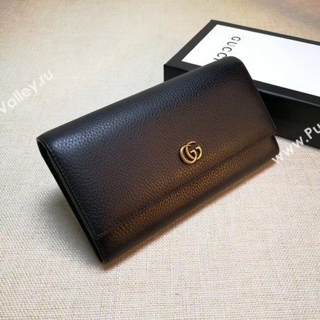 Gucci Leather Continental Wallet 456116 Black