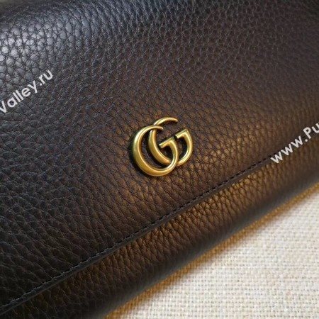 Gucci Leather Continental Wallet 456116 Black