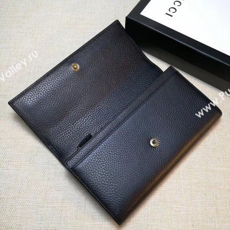 Gucci Leather Continental Wallet 456116 Black