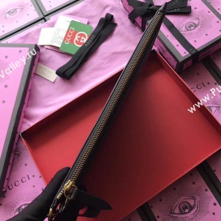 Gucci GG Marmont Calfskin Leather Clutch 466489 Black