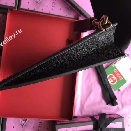 Gucci GG Marmont Calfskin Leather Clutch 466489 Black