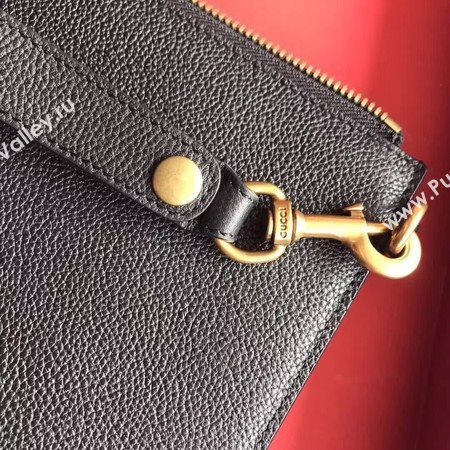 Gucci GG Marmont Calfskin Leather Clutch 466489 Black