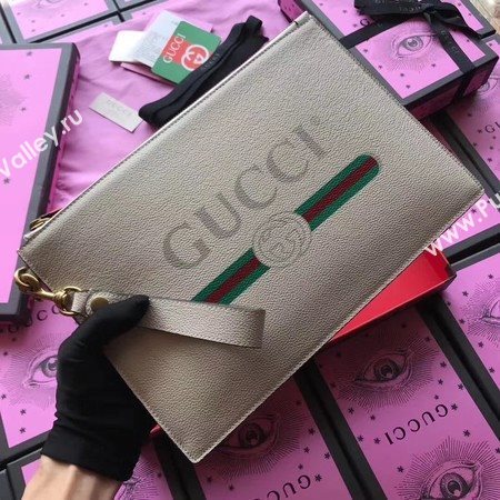 Gucci GG Marmont Calfskin Leather Clutch 466489 OffWhite