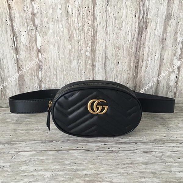 Gucci GG Marmont Leather Belt Bag 476434 Black