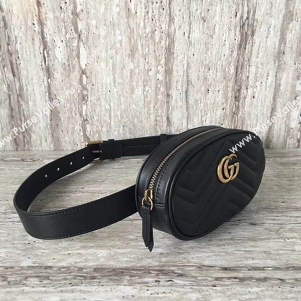 Gucci GG Marmont Leather Belt Bag 476434 Black