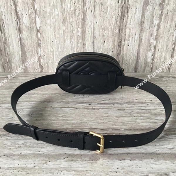 Gucci GG Marmont Leather Belt Bag 476434 Black